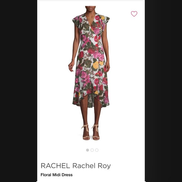 RACHEL Rachel Roy Floral High-Lo Hem Midi Dress - Picture 1 of 4
